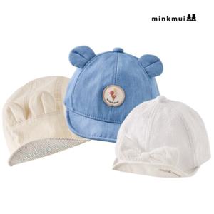 [밍크뮤]베베.리본캡모자(3종택1) 35114-800-01.02.05 [백일/돌