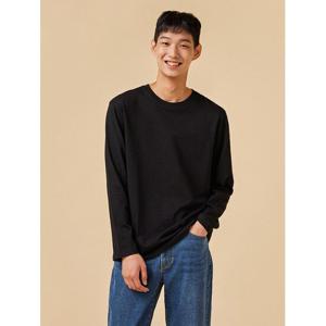 [자주]블랙 남 BETTER_코튼 도톰 베이직 긴팔 티셔츠 J312402005