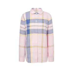 헤지스 여성 25SS 린넨 체크 셔츠 핑크 HSSH5BC32P1