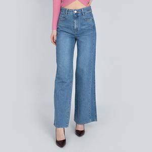 [게스] 여성 청바지 허리절개 배색 와이드 미디엄블루 YN5D6055