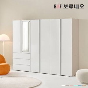 [착불] 보루네오 타키 2400 EE세트 장롱 장농 이불장 안방 작은방 원룸 서랍 거울 8자