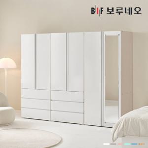 [착불] 보루네오 타키 2400 GG세트 장롱 장농 이불장 안방 작은방 원룸 서랍 거울 8자