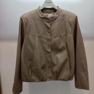 Latium HC06 스판 신축성 좋은 짧은 크롭 레더 라이더 차이나카라 벌룬 가죽 쟈켓형 점퍼 T2517jp01B