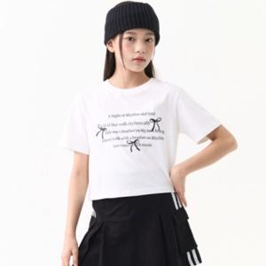 [더데이걸]크롭 그래픽 반팔 티셔츠TGRP25301