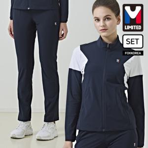 엠리밋 여성 투블록 스판 트레이닝 세트 네이비 - LGUSF30862