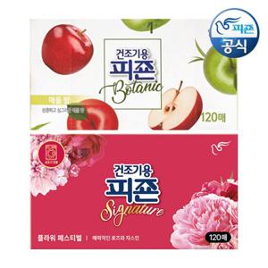 피죤 건조기용시트 플라워페스티벌 120매 + 애플밤 120매
