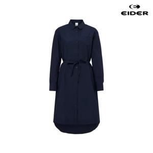 여성 LINEN LOOK (린넨 룩) 긴팔 롱 원피스 셔츠 (Carbon) (DWM25460_Z6)