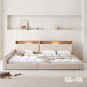 아씨방가구 제로업 LED수납헤드 가죽 밸런스 패밀리침대 SS+SS