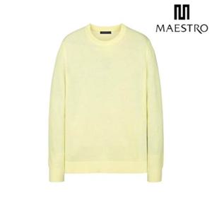 [마에스트로] 옐로우 면혼방 긴팔 라운드 니트 (MASW5A003Y2)