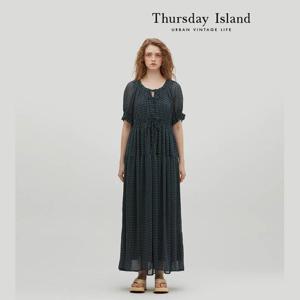 [써스데이아일랜드]넥 프릴 맥시 원피스(T234MOP235W)