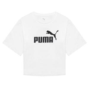 [푸마 주니어]푸마 PUMA 에센셜 NO.1 로고 세미 크롭 반팔티 화이트 684972-02