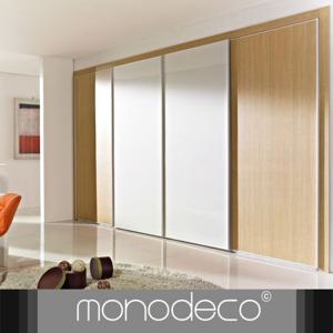 [모노데코] 라인우드 콤비 슬라이딩 붙박이장 30cm