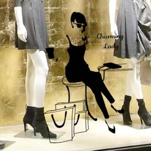 [꾸밈]ih054-매력적인여인과커피한잔/그래픽스티커/포인트스티커/인테리어/카페/커피/샵/옷가게/꾸미기/