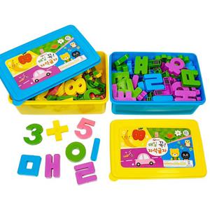 매일 꼭 자석글자 2종(파스텔)  (한글+숫자/기호) /보관통포함