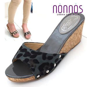 [논노스/nonnos]레오파드 스퍼스 웨지 슬리퍼(M-233-B)