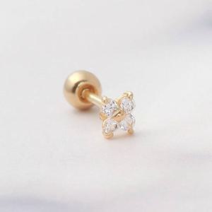 [미니아트] 10K 골드 심플 플라워 금 피어싱 귀걸이 G403_한쪽