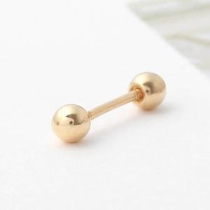 [미니아트] 10K 골드 심플 볼 금 피어싱 귀걸이 G367_한쪽