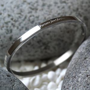 [각인팔찌]4mm Lettering Simple Bangle