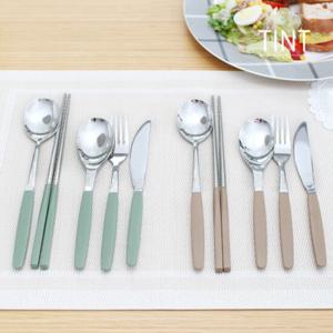 [마호커트러리]틴트 성인용 한식/양식 수저 5종세트 2개
