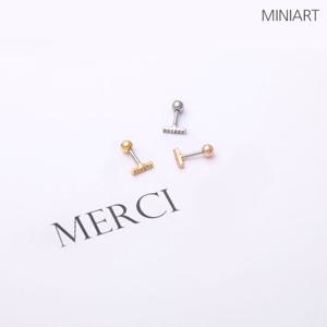 [미니아트] 7mm 심플 큐빅 스틱 바 데일리 써지컬 피어싱 한쪽