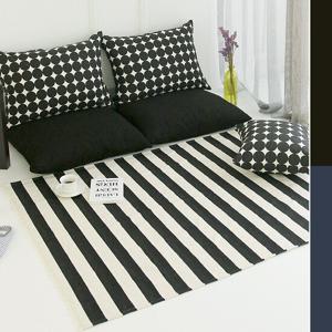 스트라이프 캐쥬얼러그-블랙.네이비(한평)