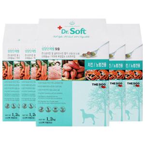 더독 닥터소프트 치킨 노령견 1.2kg x 5개더독 닥터소프트 그레인프리 오리 1.2kg(노령견용) 2개 + 바른육포 1개 랜덤 증정