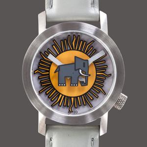 Elephant 34mm 자연 스위스무브먼트 쿼츠 손목시계
