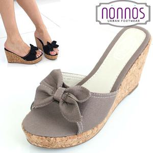 [논노스/nonnos] 퍼니리본 웨지슬리퍼 (V-3362-T2)