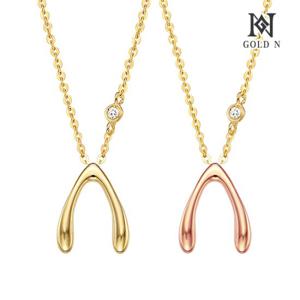 골드앤 18K 위시본 소 다이아 목걸이