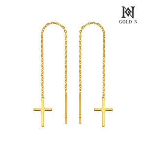 골드앤 18K 십자가 롱귀걸이 YG