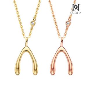 골드앤 18K 위시본 중 다이아 목걸이
