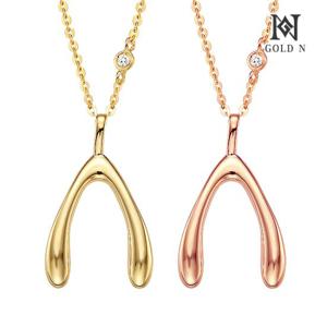 골드앤 14K 위시본 대 다이아 목걸이