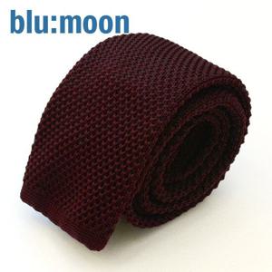 [blumoon] 블루문넥타이 - 니트 솔리드 와인