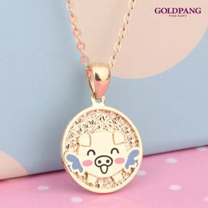 골드팡 18k 돼지띠 미아방지 목걸이
