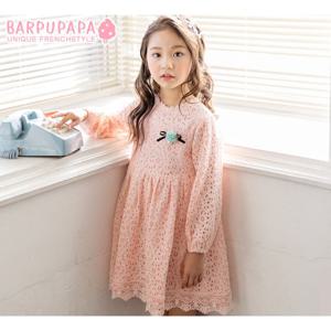 [빠뿌빠빠] 핑크 레이스 원피스