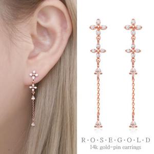 [미니아트] 14K Gold-pin 로즈골드핀 롱귀걸이 MS335