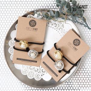 [KNOTXKNOT] 메탈릭 로즈플라워 헤어밴드2pcs