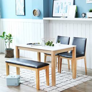 베스트리빙 캘빈 빈츠 고광택 하이그로시 4인 식탁 테이블 세트/벤치형