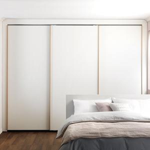 [한샘] 바이엘 슬라이딩 붙박이장 화이트_선반형 (340~350cm)