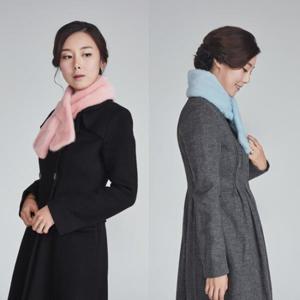 [블루피오레] 통밍크 양면 홀 머플러 12cm BF1744