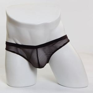 Sheer Stripe Capri Bikini Black (6103-95)