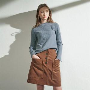 [벰버] BUTTON POINT CORDUROY SKIRT_BI