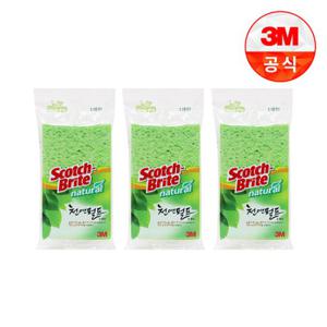 [3M]천연펄프 수세미(REC) 일반세척용 3개세트