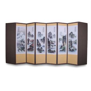 두레공예사 추사글씨 산수화 8폭  병풍 (병풍커버포함)