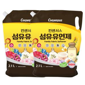 컨센서스 섬유유연제 2.1L (리필) x2개 (베이비로션, 베이비파우더 택1)