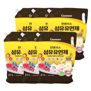 컨센서스 섬유유연제 2.1L (리필) x6개 (베이비로션, 베이비파우더 택1)