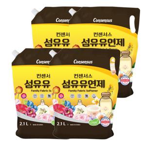 컨센서스 섬유유연제 2.1L (리필) x4개 (베이비로션, 베이비파우더 택1)