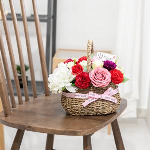비누 카네이션 조화 바구니 피오니 set 26cm 꽃 어버이날 스승의날 테이블 장식 감사 인테리어