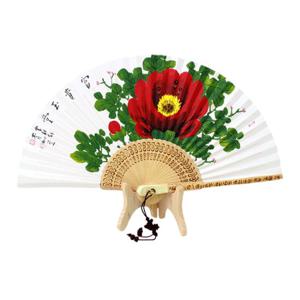 [박씨상방] 친필 청초 목단 미니전주합죽선 부채(고급전통매듭증