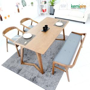 케미에르 티크로 4인 원목식탁SET(벤치형) KHD-493B